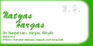 matyas hargas business card