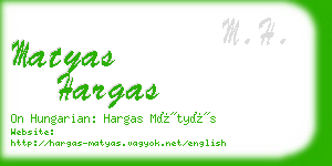 matyas hargas business card